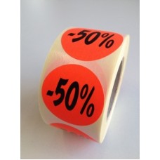 Etiket Ø35mm fluor rood 50% 500/rol Td27511750